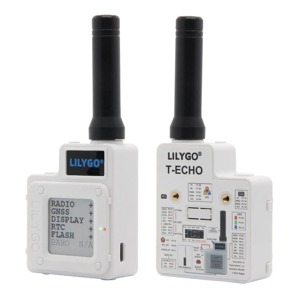 LILYGO T-Echo Meshtastic Node (915MHz, E-Ink, GPS, BLE5)